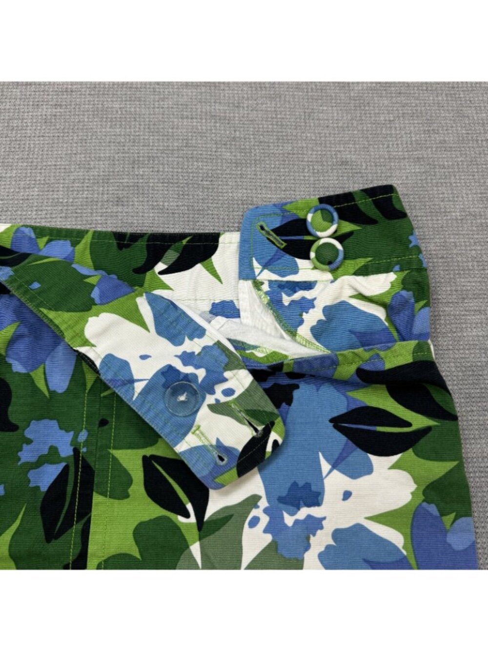 Jones New York Sport Skirt Womens Size 12P Multicolor Floral Corduroy Buttons - Picture 4 of 11